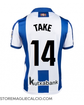 Real Sociedad Takefusa Kubo #14 Maglia Gara Casa Repliche 2024-25 Maniche Corte